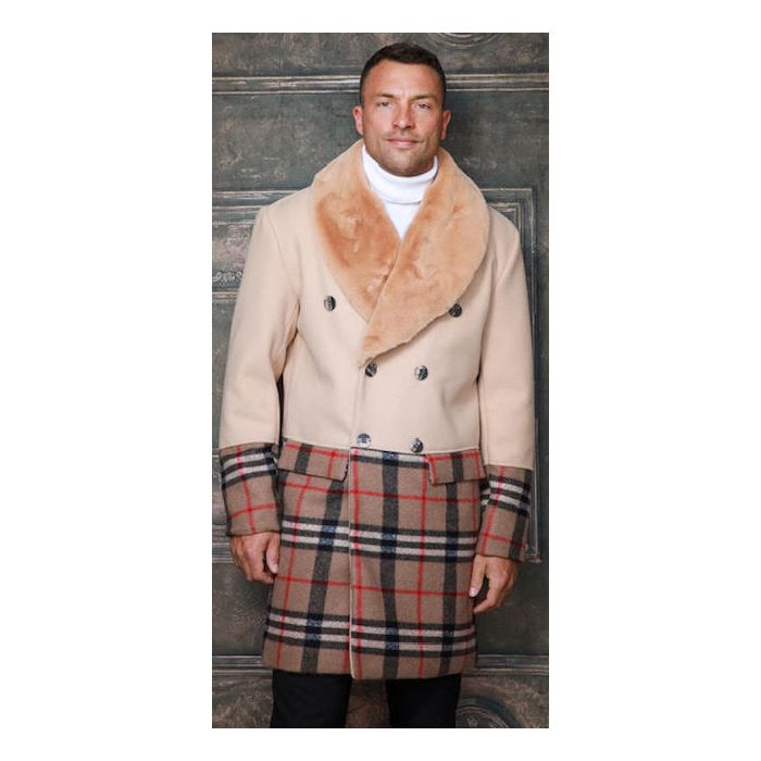 Men's Peacoat with Fur Collar for Sale – OvercoatUSA