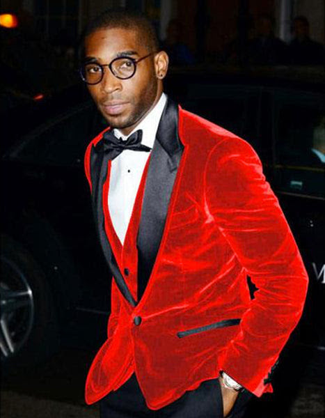 Mens Designer Velvet Tuxedo in Navy