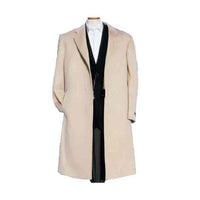 Mens Alberto Nardoni Off White Wool Overcoat / Topcoat