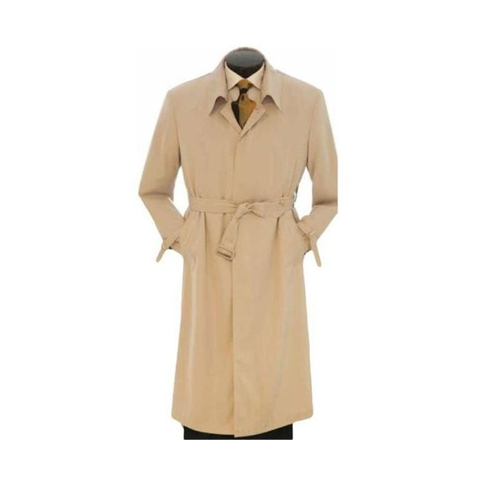 Mens Big And Tall Button Closure Trench Coat Khaki – OvercoatUSA