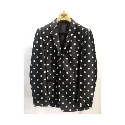 Mens Black Dot Pattern Casual  Dress