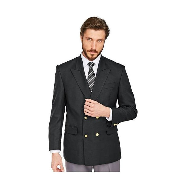 Mens Black Double Breasted Peak Lapel