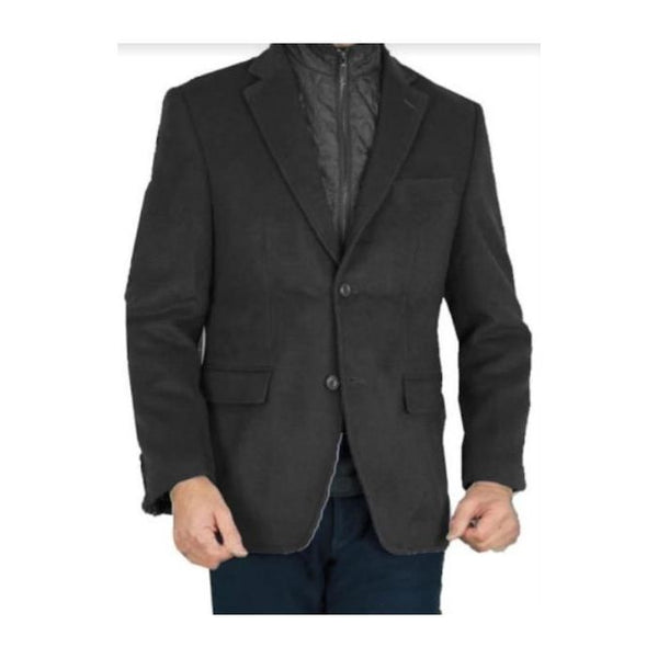Mens Black Winter Blazer-Cashmere Wool Fabric Sport Coat