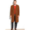 Mens Brown 65% Wool full length Overcoat