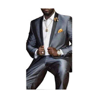 Mens Buttons Closure Single Breasted Shawl Lapel Overcoat