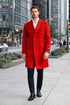 Mens Wool Red Overcoat