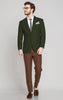 Mens Dark Green Winter Blazer - Hunter Sport Coat jacket Modern Fit 2 Button Style Notch