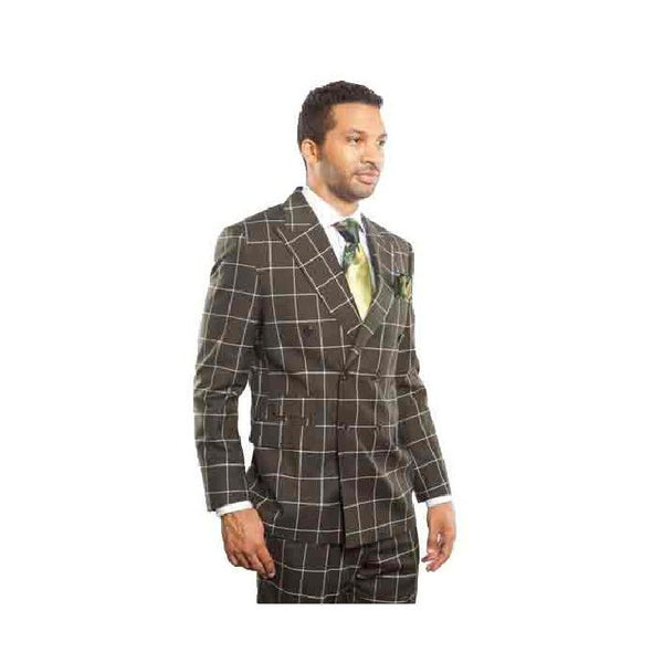 DARK GREEN PLAID WINDOWPANE SPORT COAT