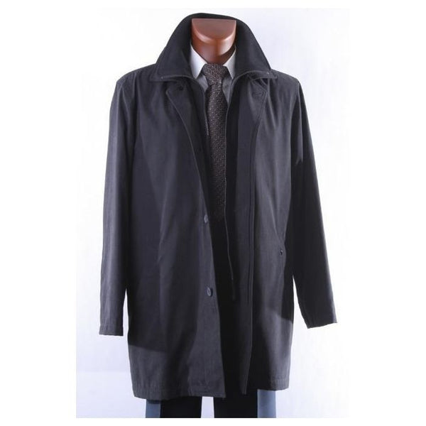 LONG TRENCH COAT MENS OUTERWEAR BLACK RAINCOAT
