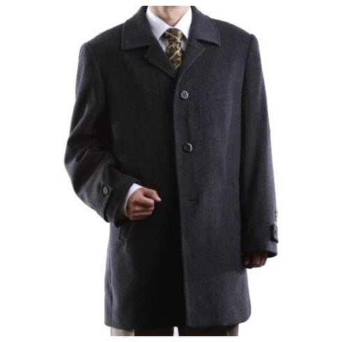 Mens Dress Coat Charcoal Wool Cashmere Topcoats - overcoat