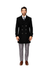 Mens Knee Length Pea coat Balck Mens Peacoat