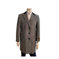 Mens Mid-Length Coats - 3/4 Length Mens Coat - Grey Wool Car Coats $199