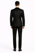 Mens Modern Fit Shiny Sharkskin Suit in Black