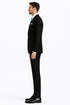 Mens Modern Fit Shiny Sharkskin Suit in Black