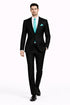 Mens Modern Fit Shiny Sharkskin Suit in Black