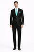 Mens Modern Fit Shiny Sharkskin Suit in Black
