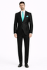 Mens Modern Fit Shiny Sharkskin Suit in Black