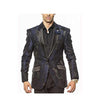 Mens Navy Peak Lapel Single Breasted Two Button Blazer