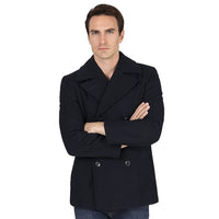 Mens Peacoat Slim Fit Wool Peacoat