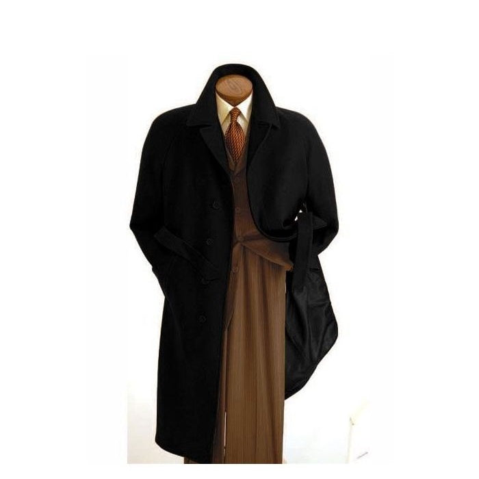 Mens Peak Lapel Diamond Duster Overcoat Black – OvercoatUSA