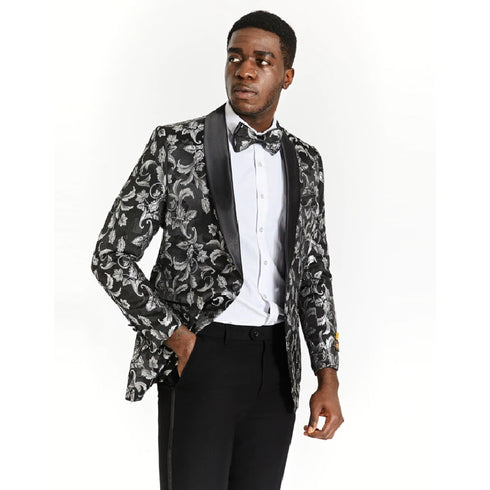 Mens Slim Fit Prom Tuxedo Blazer -Floral Design