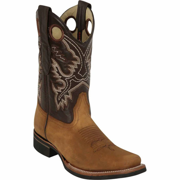 Los Altos Boots - Mens Dress Cowboy Boot - Low Priced Mens Square Toe Tan Boots- in Tan