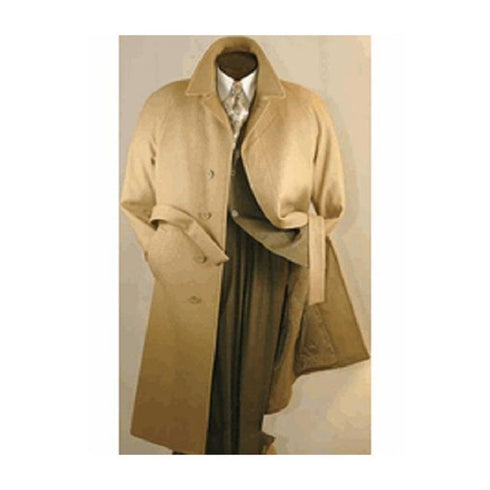 Mens Big And Tall Camel Wool Overcoat Outerwear Coat - Mens Tan Overcoat