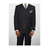 Mens Three Piece Vested Suit Mini Herringbone Tweed Black