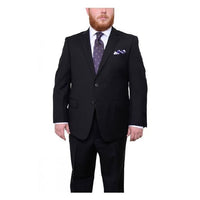 Mens Two Button Black Tonal Herringbone Pattern 100% Wool Suit