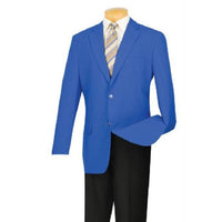 Mens Two Button Blazer Jacket With Gold Buttons Royal Blue
