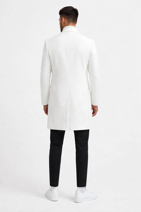 Mens White Overcoat - White Topcoat