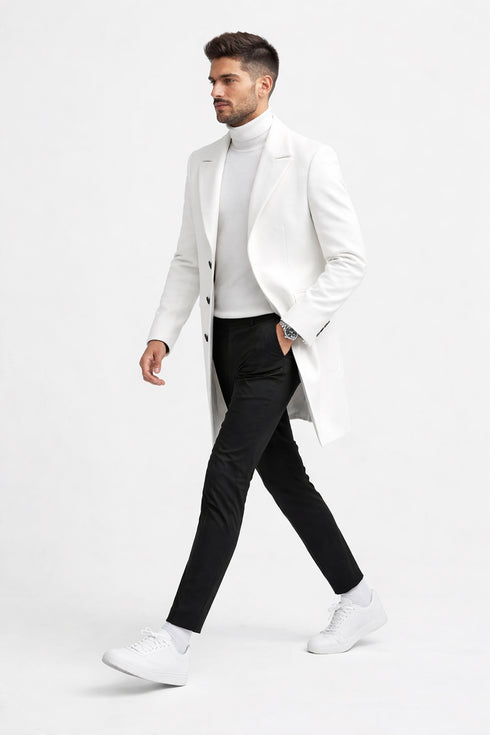 Mens White Overcoat - White Topcoat