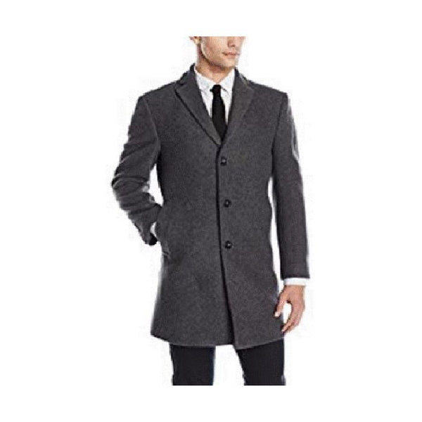 Mens Wool Car Coat Carcoat Gray