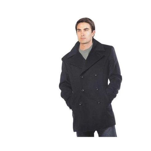 Mens Wool & Cashmere Double Breasted Peacoat