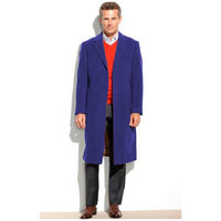 Mens Wool full length Sapphire Notch Lapel Overcoat Topcoat