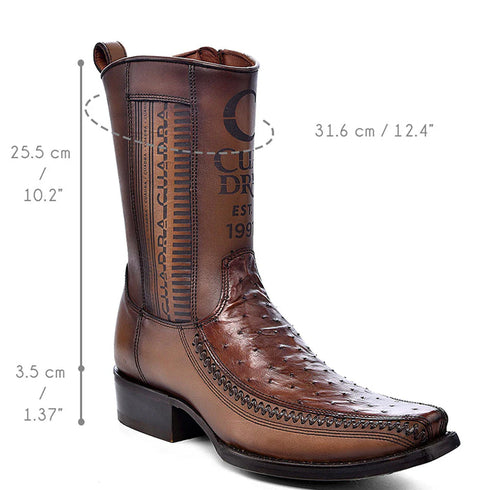 Honey Ostrich Zipper Boot