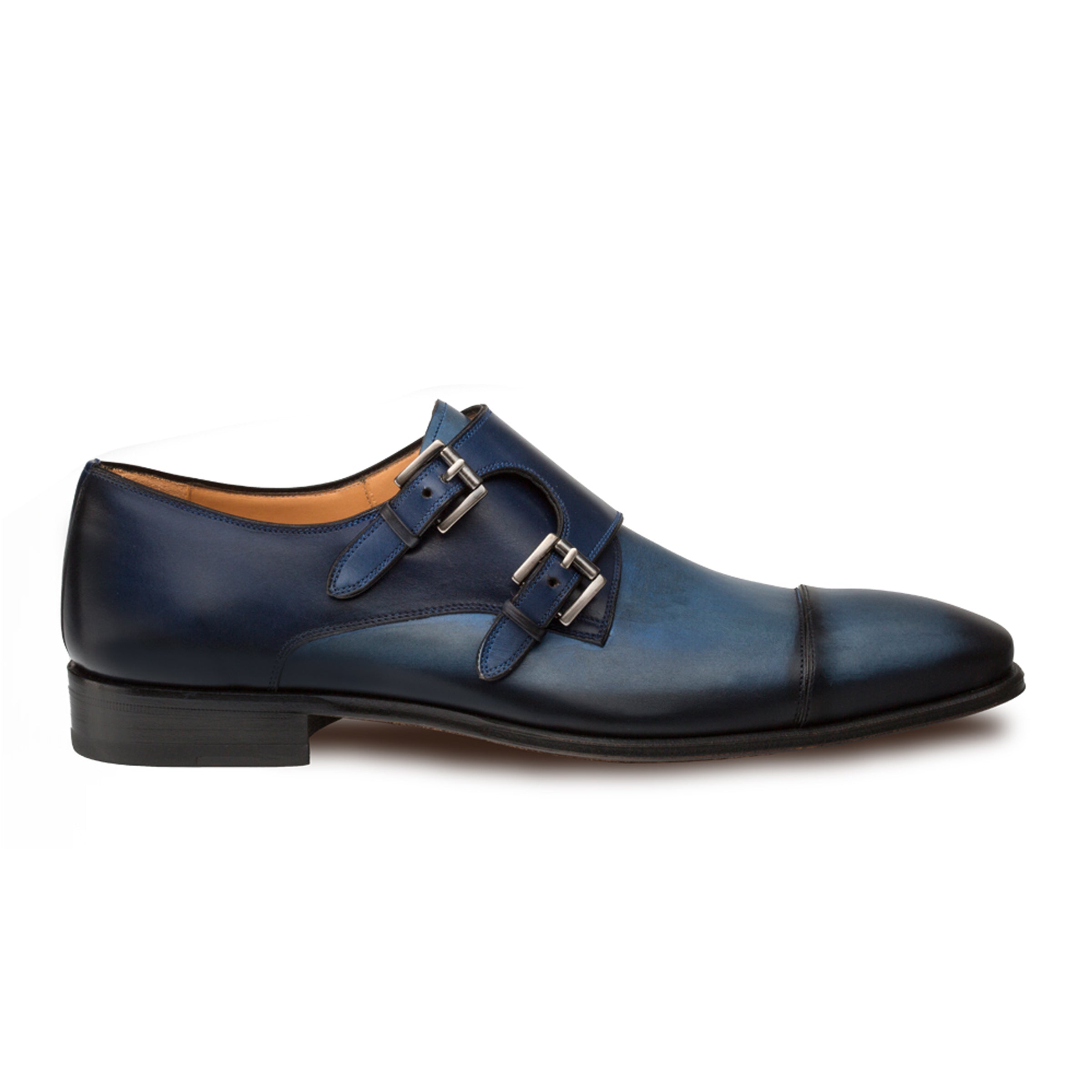 Mens Mezlan Bardem Calfskin Double Monk Strap Dress Shoe in 