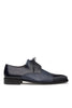 Mens Mezlan Cap-Toe Dress Lace-Up Blending Supple Textured Deerskin And Polished Calfskin With An Elegant Tassel Detail In Color Blue