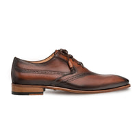 Mens Mezlan Calfskin Bicycle Toe Oxford Dress Shoe in Cognac