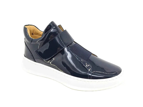 Mid Top Burnished Leather Sneaker Carrucci