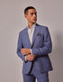 Mens Linen Suit For Beach Wedding - Summer  Suit in Mid Blue