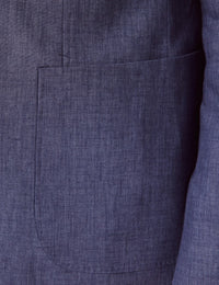 Mens Linen Suit For Beach Wedding - Summer  Suit in Mid Blue