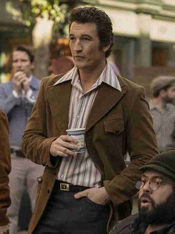 Miles Teller The Offer S01 Brown Suede Leather Blazer Coat