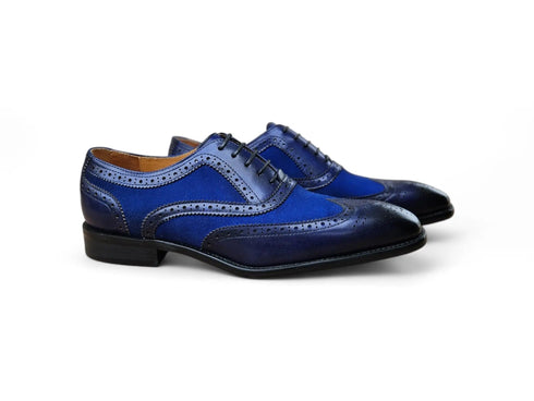 Mixed Media Burnished Wingtip Oxford Carrucci