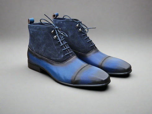 Mixed Media Lace-up Suede Boot Carrucci