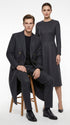 Men’s Charcoal Grey Double Breasted Full Length Overcoat, Formal Winter Dress Coat