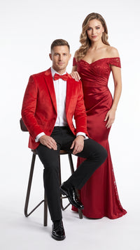 Men’s Red Dinner Jacket, Formal Tuxedo Evening Jacket for Weddings Prom and Parties