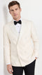 Men’s Ivory Double Breasted Tuxedo Dinner Jacket, Cream Off White Formal Wedding Blazer