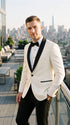 Men’s Ivory and Black Dinner Jacket, Formal Tuxedo Evening Jacket for Weddings and Prom