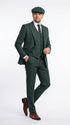 Thomas Shelby Peaky Blinders Green Pinstripe 3-Piece Wool Suit – Vintage 1920s Gangster Wedding Suit for Men